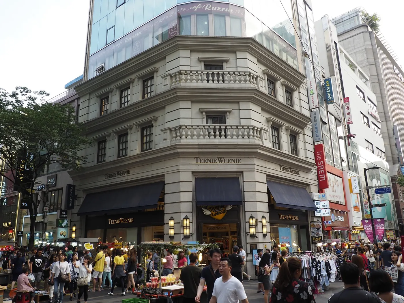 crowded Myeong-dong street
