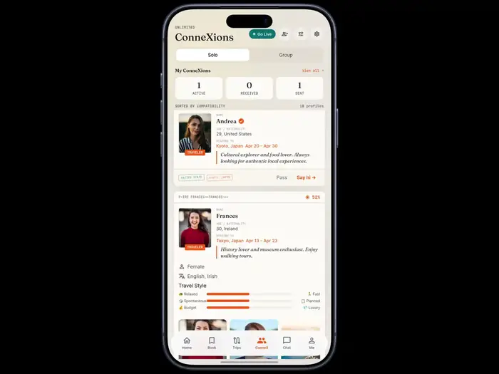 Find Travelers Near You with Live ConneXions