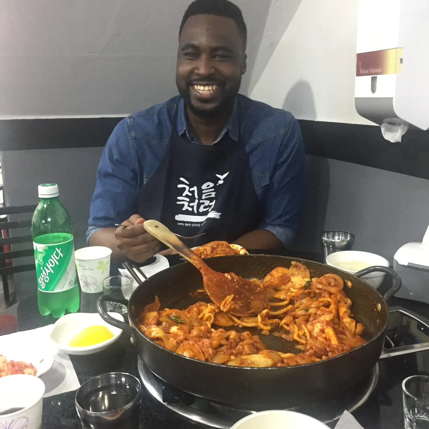 Traveler enjoying delicious food in a local restaurant
